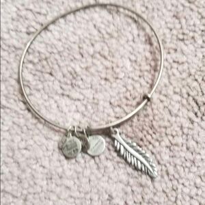 Alex and Ani Silver Feather Charm Bracelet